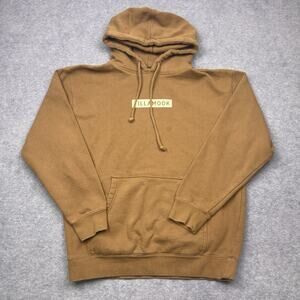 Tillamook Creamery drawstring hoodie brown kangaroo pocket size medium